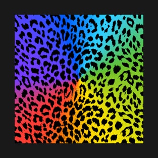 rainbow leopard pattern T-Shirt