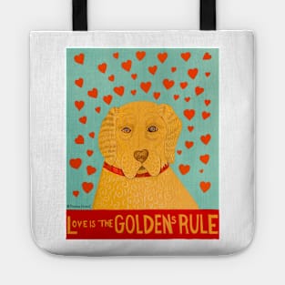 Stephen Huneck Love is the Golden's Rule Dog Tote