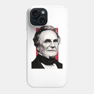 English Polymath Charles Babbage illustration Phone Case