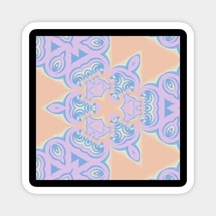 Kaleidoscope of Digital Abstract with Soft Pastel Color Palette Magnet