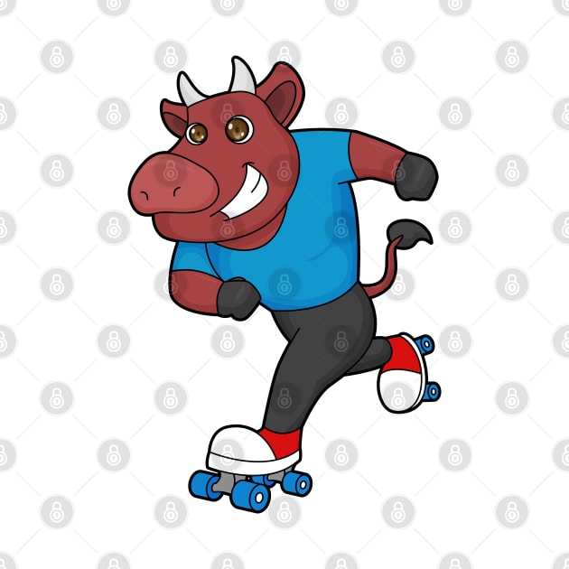 Bull at Inline skating with Roller skates by Markus Schnabel