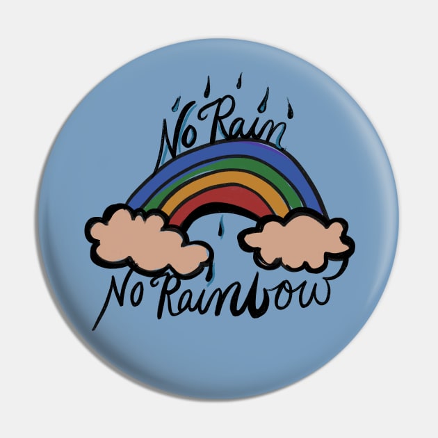 No Rain No Rainbow Pin by bubbsnugg