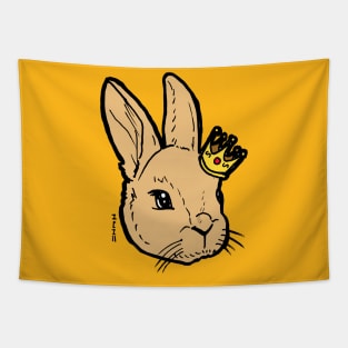 Cute Easter Bunny Rabbit wearing Crown for Easter Kings and Queens! Tapestry