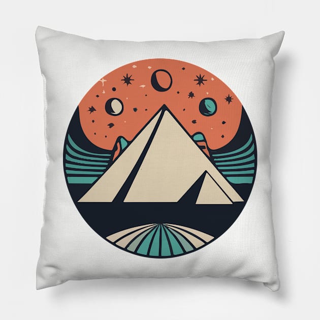 Pyramids illumni Pillow by MeowNinja