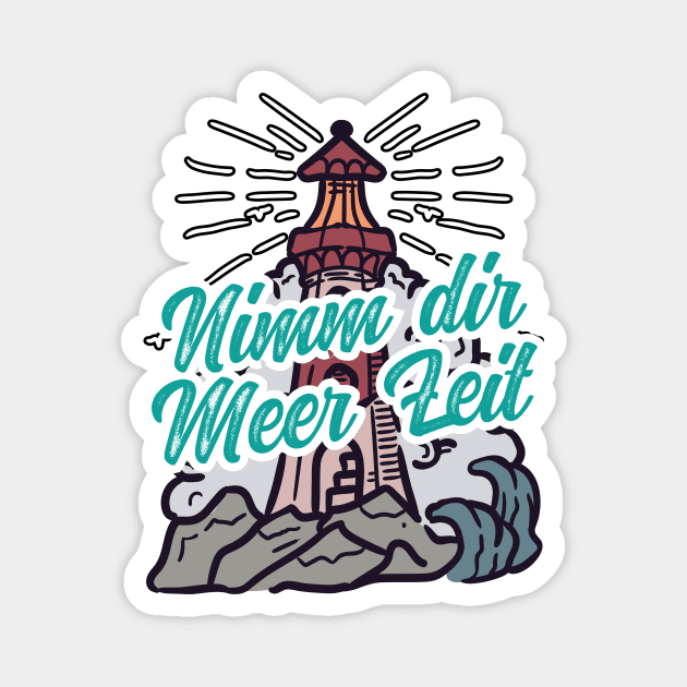 Nimm Dir Meer Zeit Leuchtturm mit Möwen Magnet by star trek fanart and more