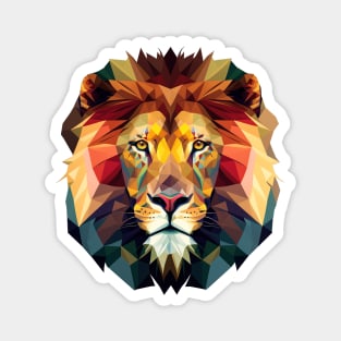 Lion Head Polygon - King of the Jungle Magnet