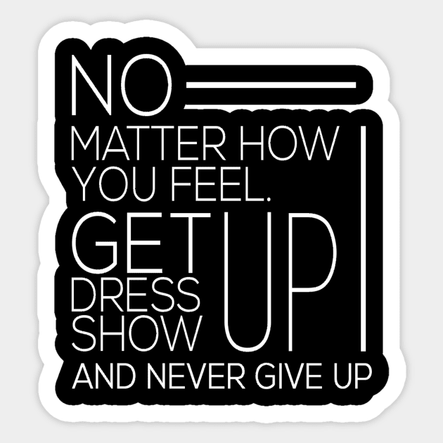 Never give up fitness inspirational quote stickers