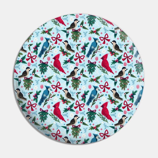 Joy to The Birds Repeat Pattern #1 Pin by misnamedplants