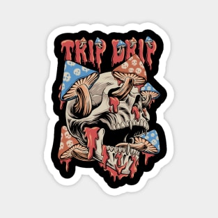 Trip Drip Skull Melting Mushroom Magnet