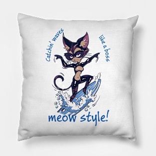 Cat Surfing 7603 Pillow