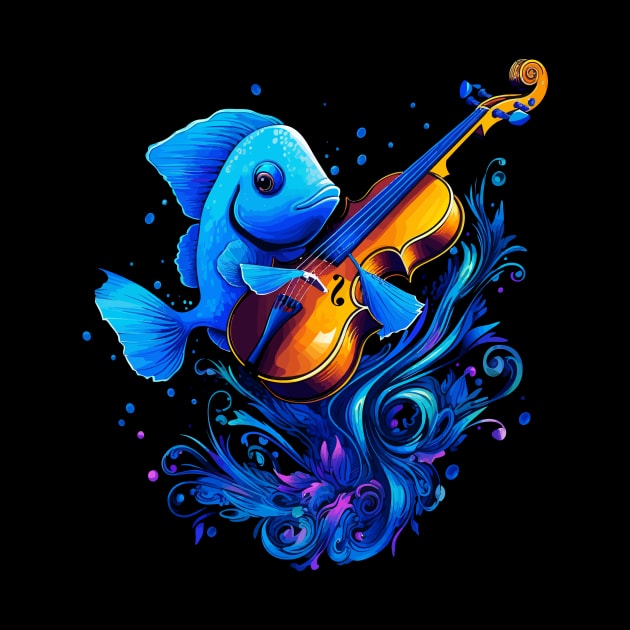 Blue Tang Playing Violin by JH Mart