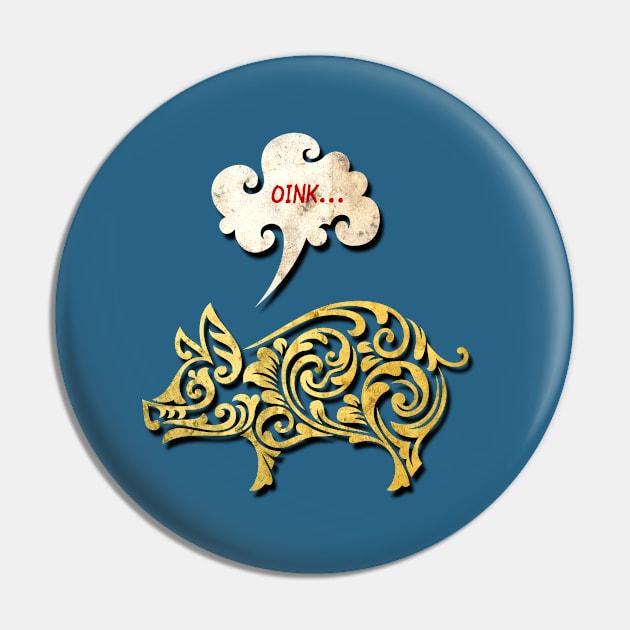 Golden Oink Pin by tsign703