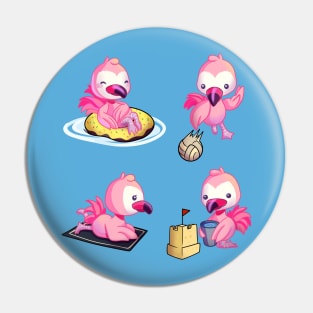 Beach Flamingos Pin