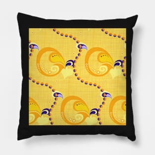 Retro garland abstract yellow Pillow