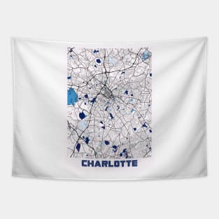 Charlotte - North Carolina MilkTea City Map Tapestry