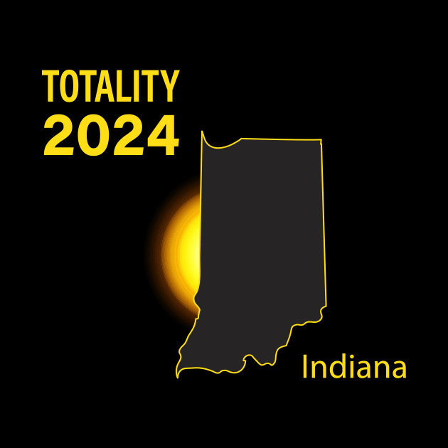 Total Solar Eclipse Indiana State 2024 by Rocky Ro Designs