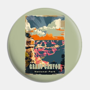 Grand Canyon National Park Vintage Travel Poster Pin