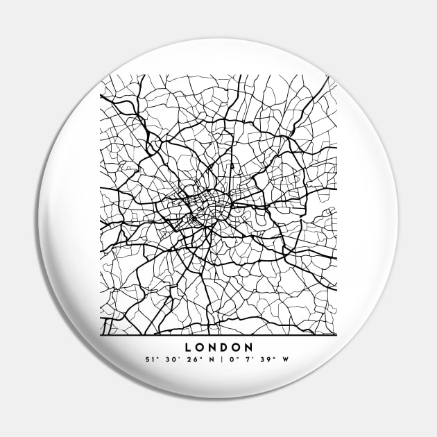 LONDON ENGLAND BLACK CITY STREET MAP ART Pin by deificusArt