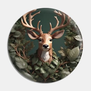 Deer in Leaves Pin