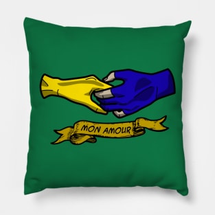 Gambit and Rogue Mon Amour Tattoo Pillow