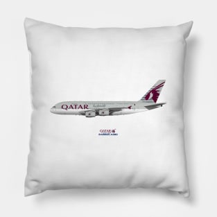 Illustration of Qatar Airways Airbus A380 Pillow