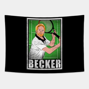 Becker Tennis Player Hero Vintage Grunge Tapestry
