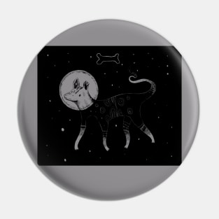 Laika (little curly) space dog design 🖤 Pin