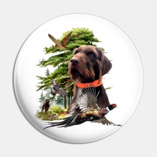 Pudelpointer , bird hunting Pin