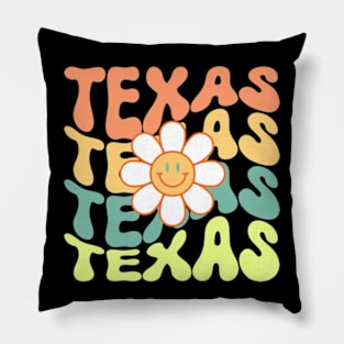 Texas Groovy Daisy Travel Wanderlust State Pillow