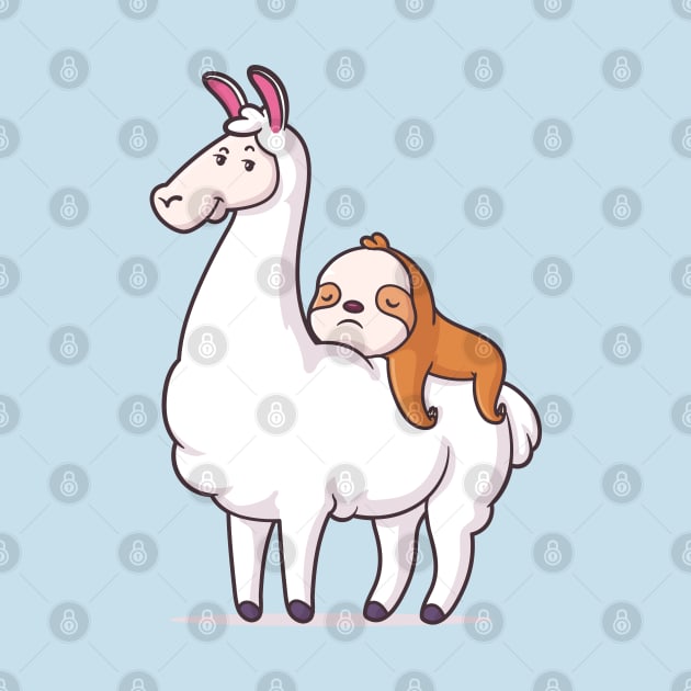 Best Friends - Llama and Sloth by zoljo