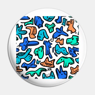 Doodle Animal Color Pattern Pin