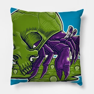 hermit crab skull Pillow