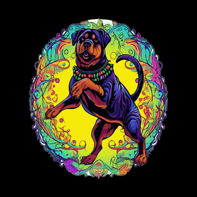 Funny Dancing Rottweiler Dog Circus by QQdesigns