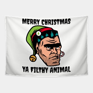 Merry Christmas ya filthy animal Tapestry