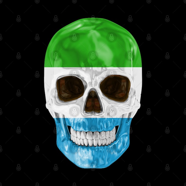 Sierra Leone Flag Skull - Gift for Sierra Leonean With Roots From Sierra Leone by Country Flags