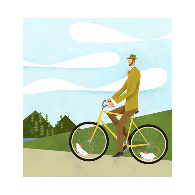 Tweed Cyclist on Mice Power Poster by Gregorilla