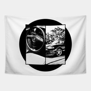 Mazda Miata MX-5 NB Black 'N White 5 Tapestry