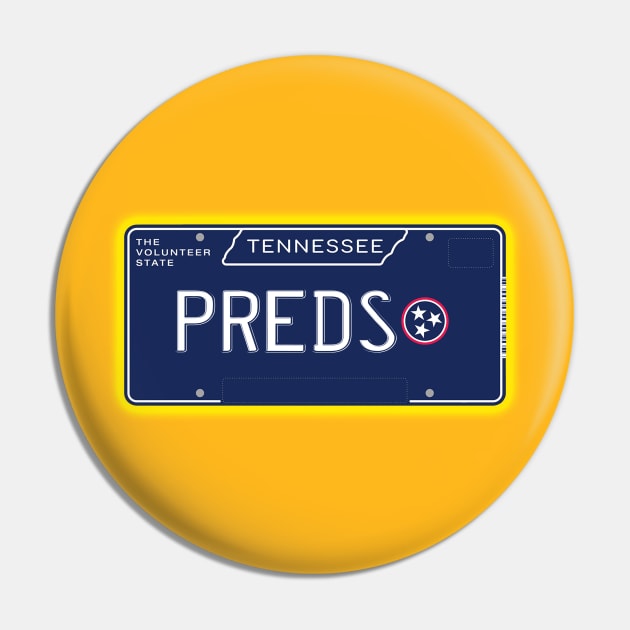 TN License Plate-  PREDS - Predators Pin by AR100AR