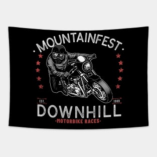 Mountainfest Downhill Motorbike Race Graphic Motorcycle Tapestry