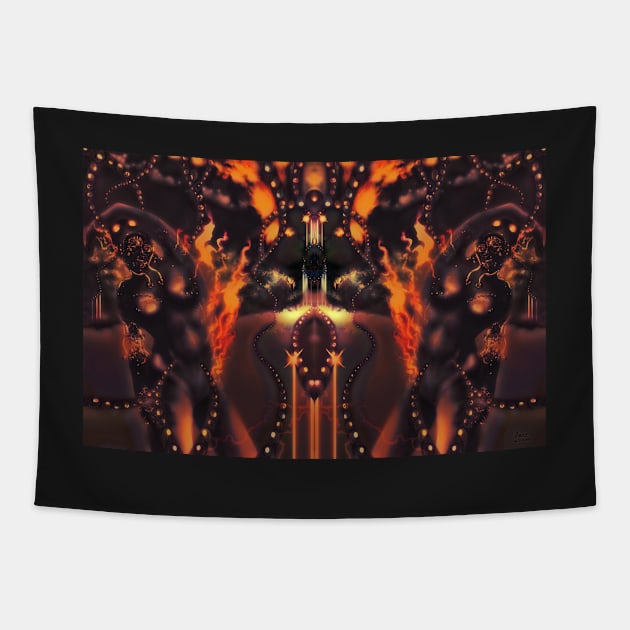 Android Initialise [Digital Figure Illustration] Fiery Version Tapestry by grantwilson