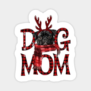 Black Pug Mom Christmas Dog Mom Dog Lovers Magnet