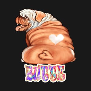 Butte Gift, Comfy Gift for Dog Lovers, Perfect Bulldog Owners gifts, heart shaped patched of fur, for men, women, children, T-Shirt