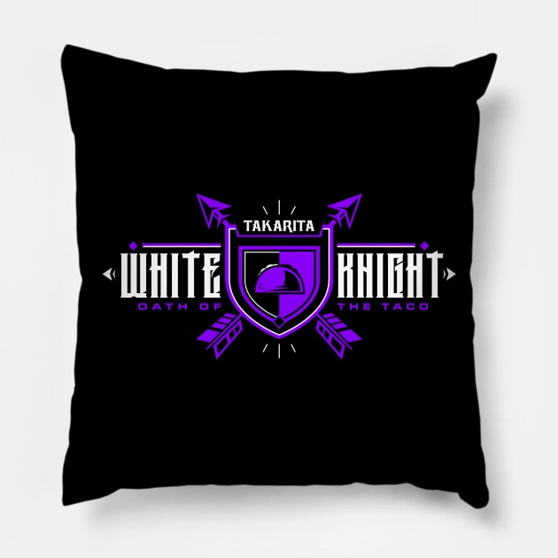 White Knight Purple Pillow by Takarita