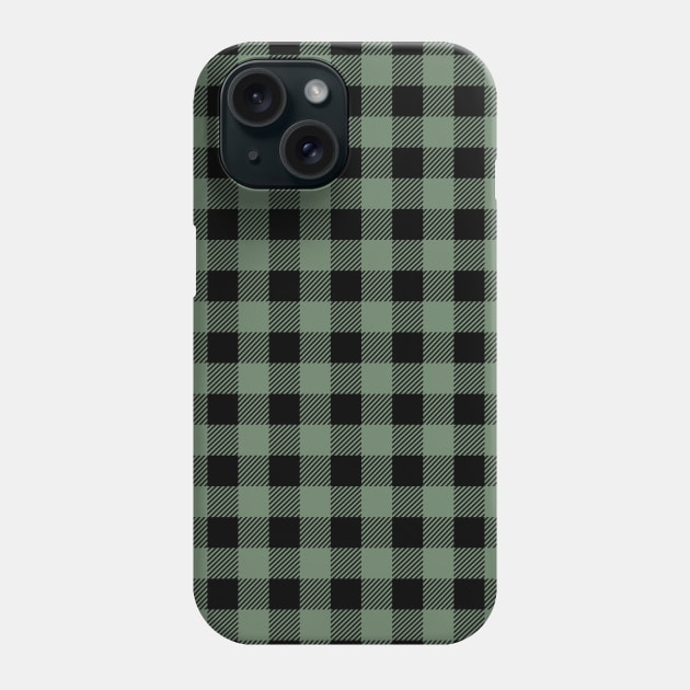 Plaid (sage green/black) Phone Case by designminds1