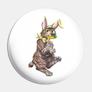 Bobtail BunnyCat: Chocolate Tabby (Yellow) Pin