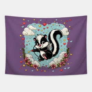 Cupid Skunk Tapestry