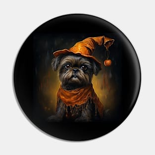 Brussels griffon Halloween Pin