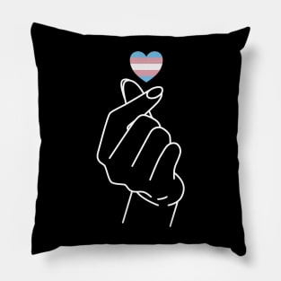 Transgender Pride Flag Korean Love Sign Pillow