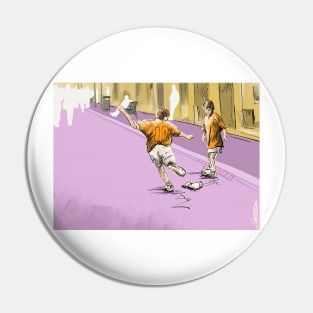 Celebrating street football Pin