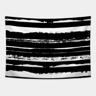 Black and White Summer Stripes Tapestry